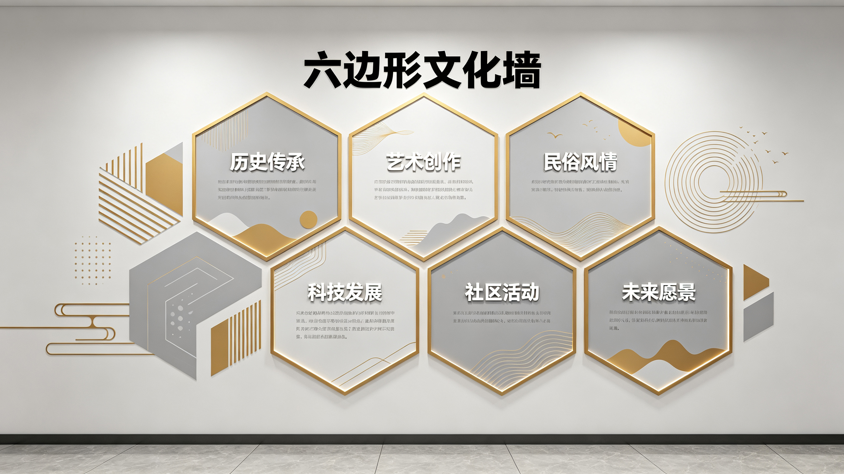  延津县企业文化墙 | 六边形信息美学